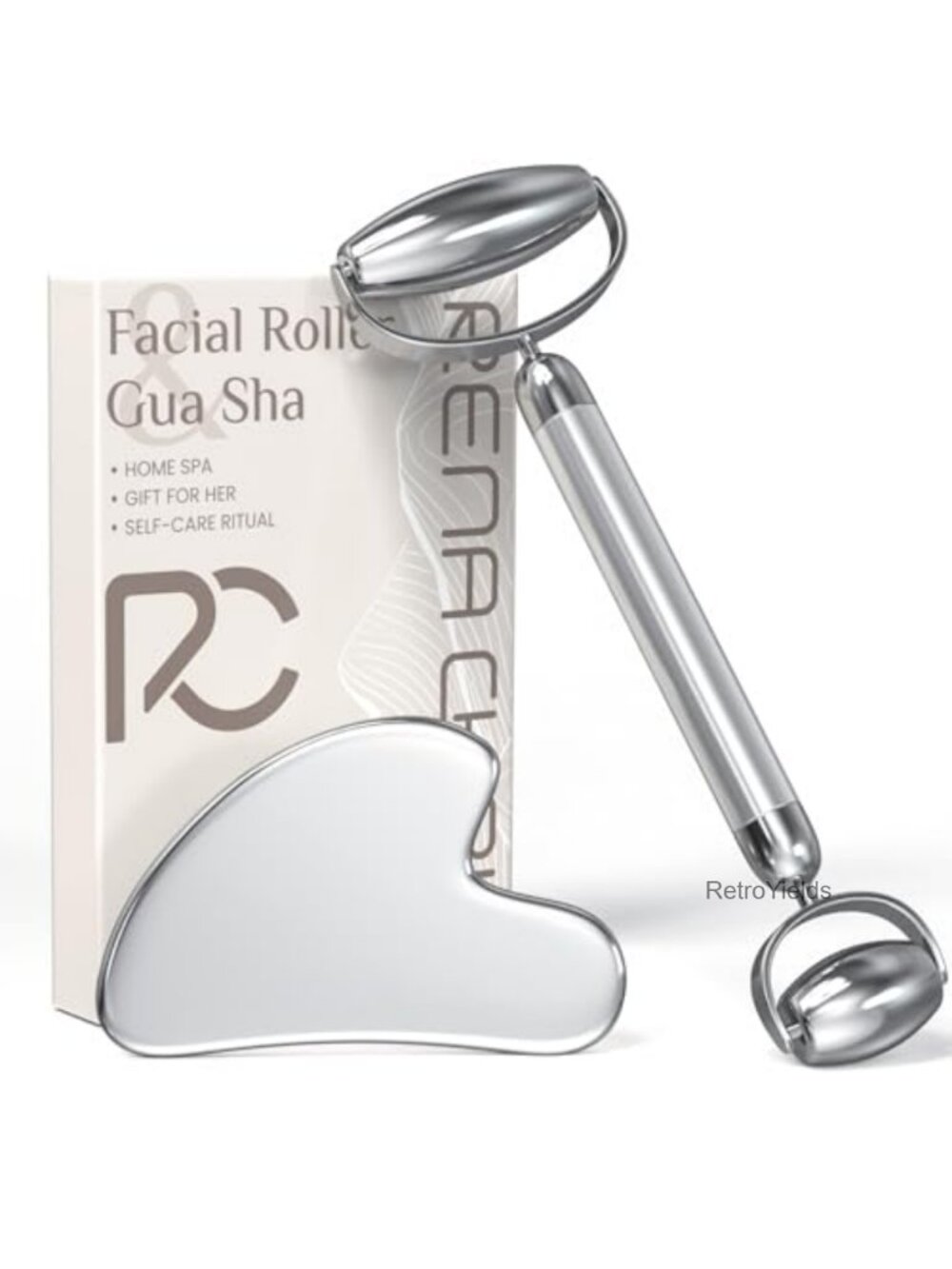 Stainless Steel Gua Sha and Face Roller Set Anti-Breakage Jawline Sculpting